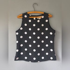 Black and White Polka Dot Sleeveless Top